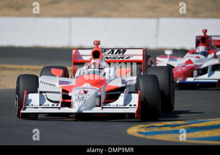 23 août 2009 - Sonoma, Californie, États-Unis - 23 août 2009 : Le pilote de l'équipe Penske Helio Castroneves de Sao Paulo, Brésil dans le # 3 Team Penske voiture au Grand Prix Indy de Sonoma, Infineon Raceway, Sonoma, CA Â© Matt Cohen / Southcreek Global 2009 (Image Crédit : © Matt Cohen/ZUMApress.com) Southcreek/mondial Banque D'Images