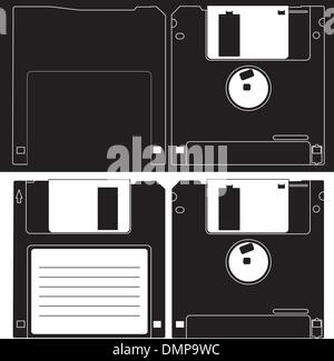 De disquette 3,5 pouces. Illustration de Vecteur