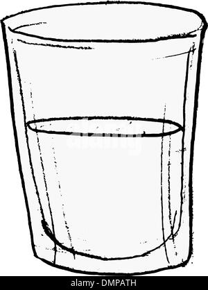 Avec de l'eau en verre Illustration de Vecteur