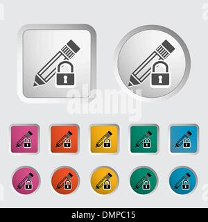 Pour l'édition simple icône de verrouillage. Illustration de Vecteur