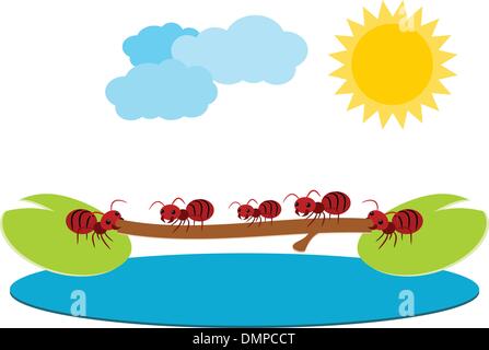 Les fourmis rouges d'équipe illustration Illustration de Vecteur