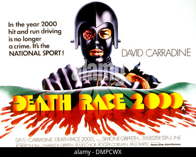 DEATH RACE 2000 Affiche pour 1975 de nouvelles images du film de science-fiction avec David Carradine Banque D'Images