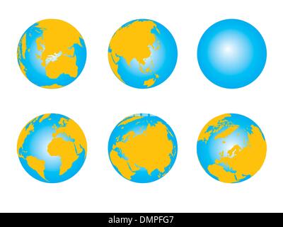 Carte du monde, globe 3D series Illustration de Vecteur