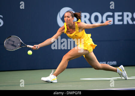 21 août 2009 - Toronto, Ontario, Canada - 21 août 2009 : la Serbie Jelena Jankovic russe Alisa Kleybanova joue dans le troisième ensemble pendant les quarts de finale de la Women's Tennis Coupe Rogers a joué au Centre Rexall, à l'Université York à Toronto, ON. (Crédit Image : © Steve Southcreek Dormer/global/ZUMApress.com) Banque D'Images