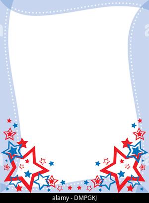 Rouge, Blanc et Blue Star Frame Illustration de Vecteur