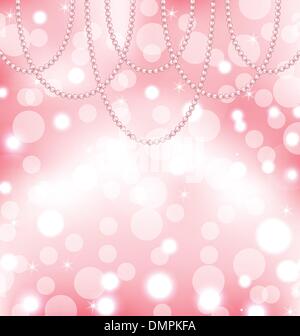 Fond rose mignon avec des perles Illustration de Vecteur