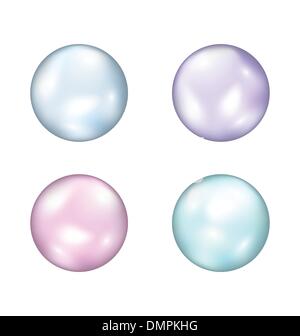 Ensemble de perles colorées isolé sur fond blanc Illustration de Vecteur