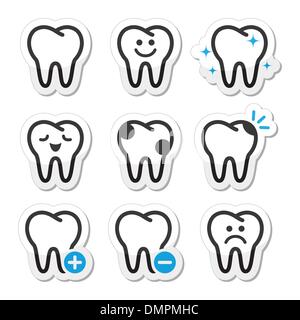 , Dents Dents vector icons set Illustration de Vecteur