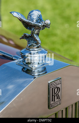 Logo Rolls Royce et hood ornament, UK Banque D'Images