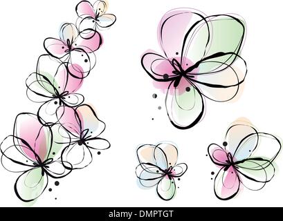 Fleurs aquarelle abstraite, vector Illustration de Vecteur