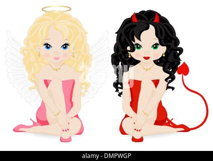 ange et démon Illustration de Vecteur