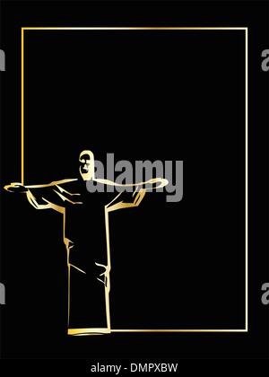 Il vector iesus christ Rio de Janeiro statue silhouette Illustration de Vecteur