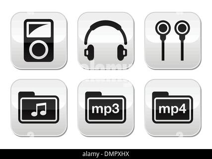 Mp3 player vector set boutons Illustration de Vecteur