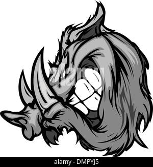 Sanglier Razorback Portrait dessiné Vector Illustration Illustration de Vecteur