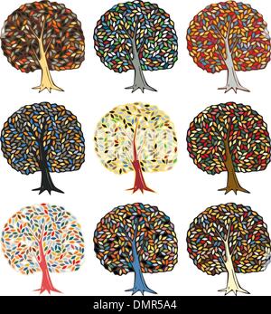 Arbres colorés Illustration de Vecteur