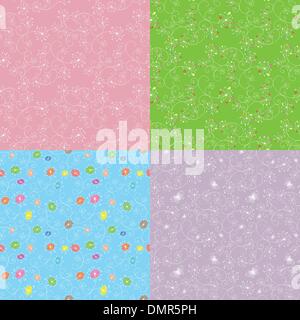 Ensemble de motif floral seamless Illustration de Vecteur