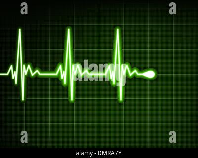 Green heart beat. Graphique d'EKG. EPS 8 Illustration de Vecteur