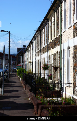 Logement en terrasses typiques, Roath, Cardiff, Glamorgan, Pays de Galles du Sud, Royaume-Uni Banque D'Images