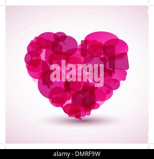 Coeur en rose de bulles de bande dessinée Illustration de Vecteur