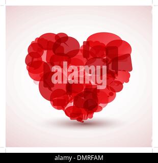 Coeur de bulles de bande dessinée Illustration de Vecteur