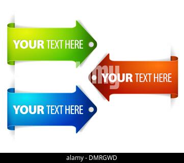 Ensemble de signets flèche colorée Illustration de Vecteur