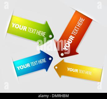 Ensemble de signets horizontale flèche colorée Illustration de Vecteur