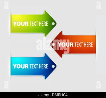 Ensemble de signets flèche colorée Illustration de Vecteur