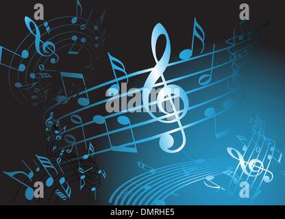 Thème musique bleu Illustration de Vecteur