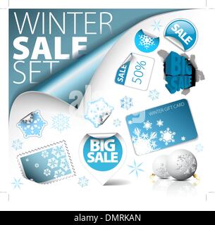 Ensemble d'éléments d'escompte d'hiver Illustration de Vecteur