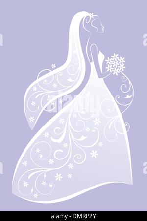 Mariée en robe de mariage, vector Illustration de Vecteur