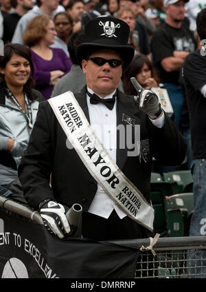 Oct 18, 2009 - Oakland, Californie, États-Unis - Oakland Raiders vs Philadelphia Eagles à Oakland-Alameda County Coliseum Dimanche, 18 octobre 2009, Maire de la Raider Nation. (Crédit Image : © Al/ZUMApress.com) Golub Banque D'Images