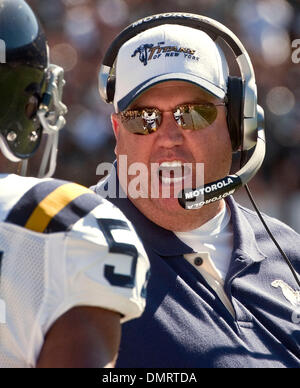 Oct 25, 2009 - Oakland, Californie, États-Unis - Oakland Raiders vs New York Jets à Oakland-Alameda County Coliseum Dimanche, Octobre 25, 2009, New York Jets l'entraîneur-chef Rex Ryan (crédit Image : © Al/ZUMApress.com) Golub Banque D'Images