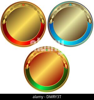 Collection d'or, d'argent et de bronze Illustration de Vecteur