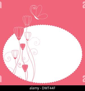 Abstract red flower butterfly carte de souhaits Illustration de Vecteur