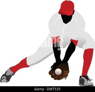 Joueur de baseball. Vector illustration Illustration de Vecteur