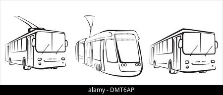 Ensemble de symboles de transport public Illustration de Vecteur