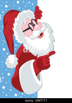 Santa Claus holding blank paper Illustration de Vecteur