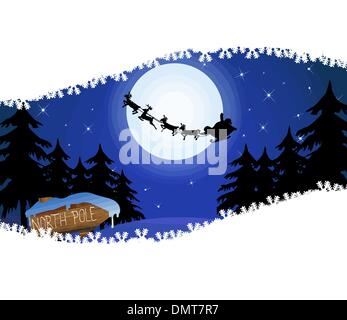 Traîneau du père Noël Illustration de Vecteur