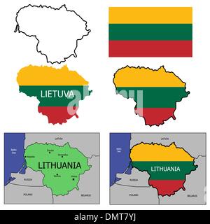 La Lituanie vector set. Illustration de Vecteur