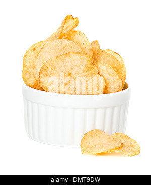 Croustilles de pommes de terre isolée Banque D'Images