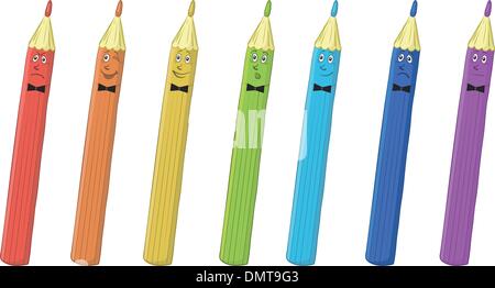 Smileys de crayons Illustration de Vecteur