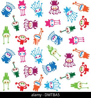 Seamless-pattern-pour-enfants-aliens Illustration de Vecteur