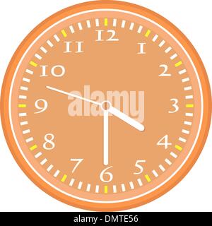 Vecteur d'horloge murale Vintage orange isolated on white Illustration de Vecteur