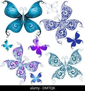 Set vintage papillons Illustration de Vecteur