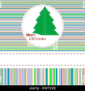 Illustration en couleur vert sapin de Noël décoré avec Illustration de Vecteur