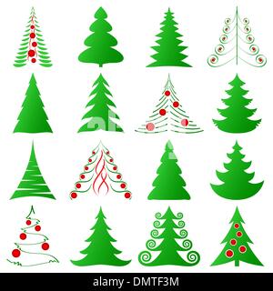 Collecte des arbres de Noël Illustration de Vecteur