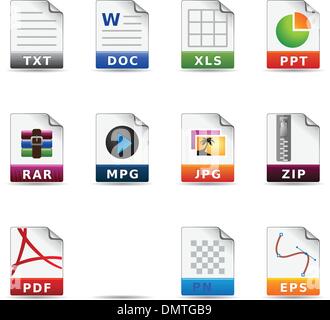 Web Icons - Types de fichiers Illustration de Vecteur