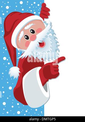 Vector santa claus holding blank paper Illustration de Vecteur