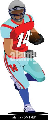 American football player s silhouettes en action. Vector illustr Illustration de Vecteur