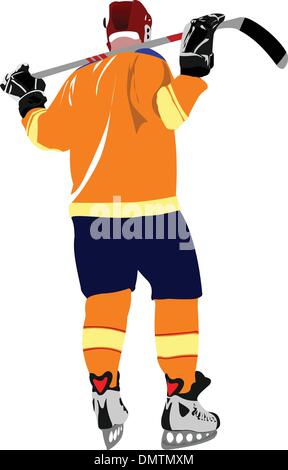 Joueurs de hockey sur glace. Vector illustration Illustration de Vecteur